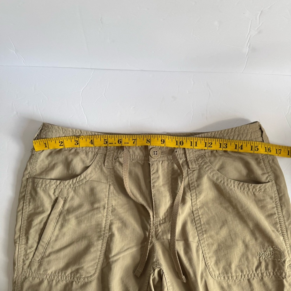 North Face Noble Stretch Hiking Pants Women's 6 SHORT Khaki Roll‎ Up Convertible - Picture 7 of 12